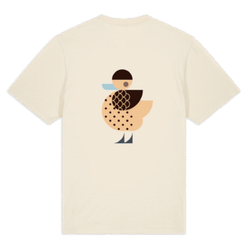 Achterzijde beige T-shirt Eendje met Hottentot-taling