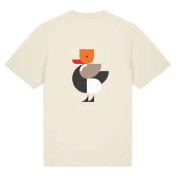 Achterzijde beige T-shirt Eendje met Krooneend