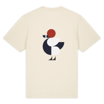 Achterzijde beige T-shirt Eendje met Tafeleend